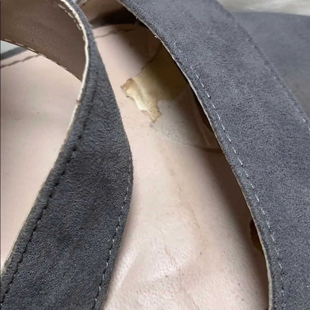 Torrid Strappy Grey Suede Wedges‎ Size 8 Wide